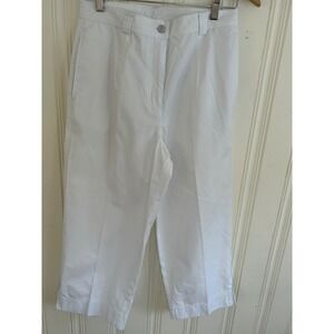 Pendleton Women's White Cotton Capri Pants Size 10 Classic Resort Quiet Luxury